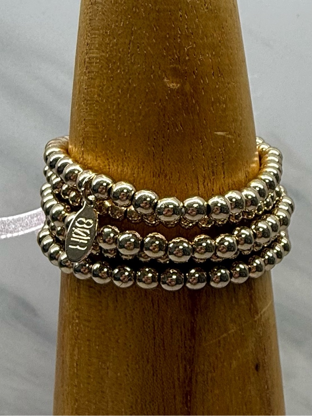 Gold Beaded Stackable Stretch Bracelet Set